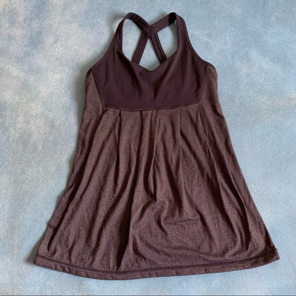 Lululemon Tank Top with built in bra size 9 color dark violet